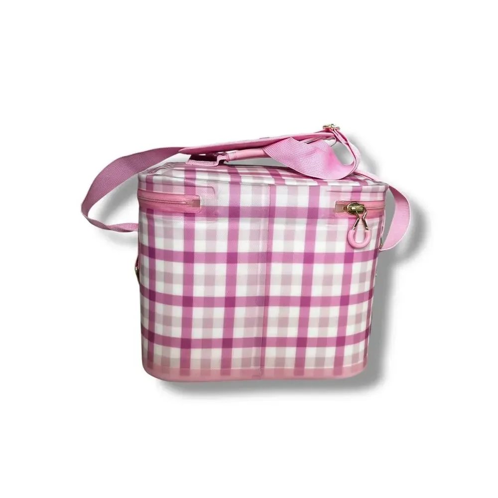 New Stoney Clover Lane Target Exclusive Pink White Gingham Check Softside Cooler